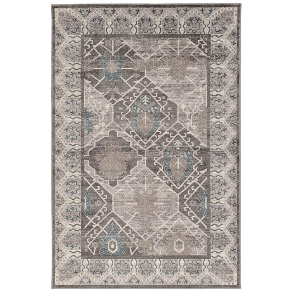 Linon Paramount Area Rug, 9ft x 12ft, Belouch Gray/Charcoal