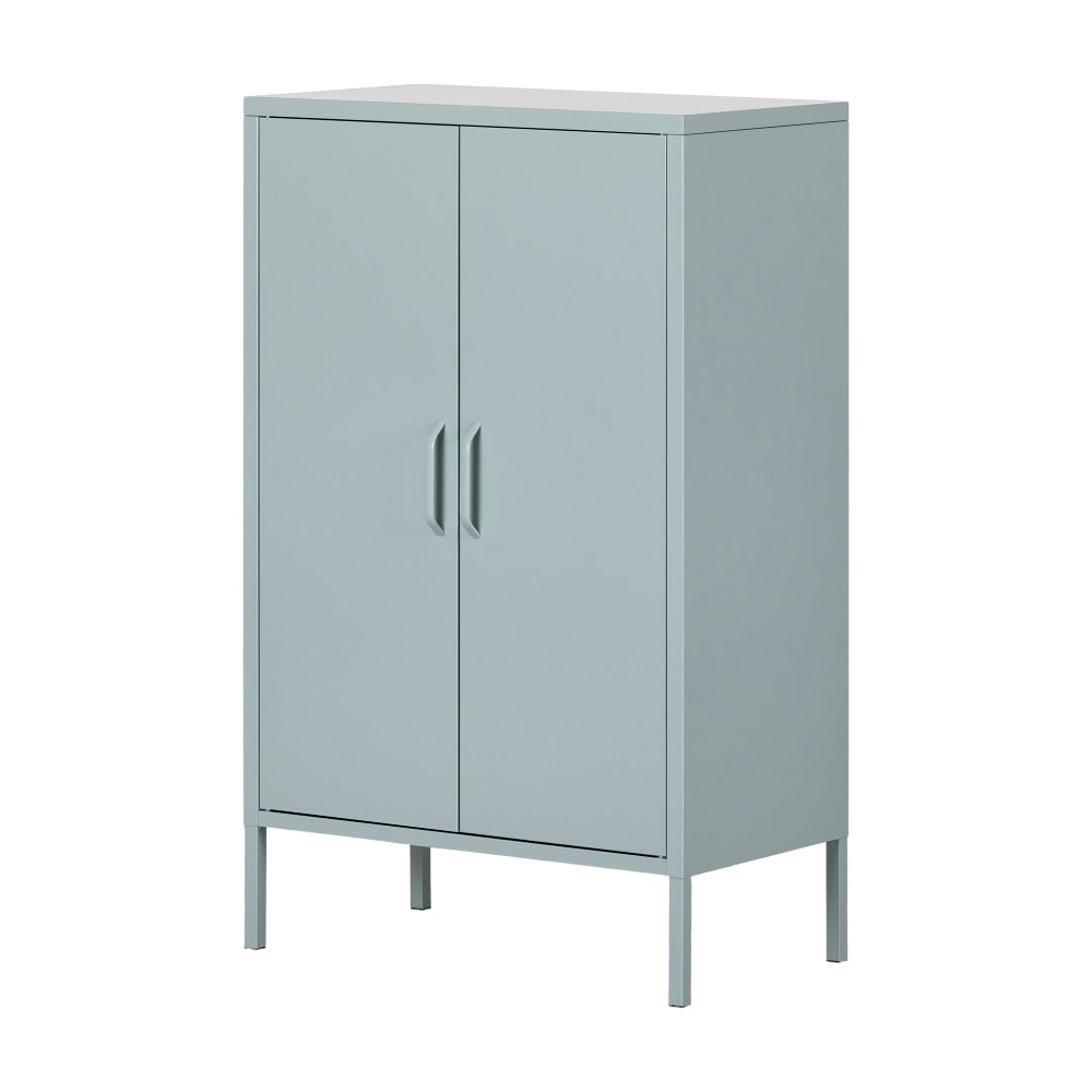 South Shore Crea 26inW Metal 2-Door Accent Cabinet, Blue