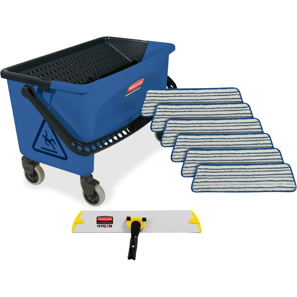 Rubbermaid Microfiber Floor Finishing Kit, Black/Blue/White