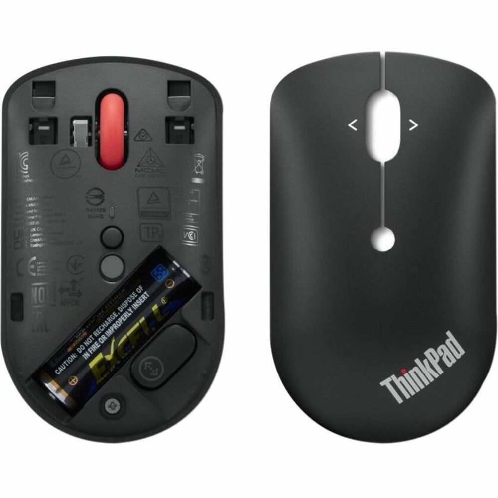 Lenovo ThinkPad USB-C Wireless Compact Mouse - Optical - Wireless - 2.40 GHz - Black - USB Type C - 2400 dpi - Scroll Wheel - Symmetrical