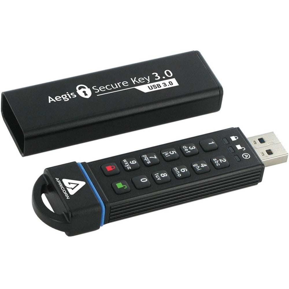 Apricorn 16GB Aegis Secure Key USB 3.0 Flash Drive - 16 GB - USB 3.0 - 195 MB/s Read Speed - 162 MB/s Write Speed - 256-bit AES - 3 Year Warranty - TAA Compliant