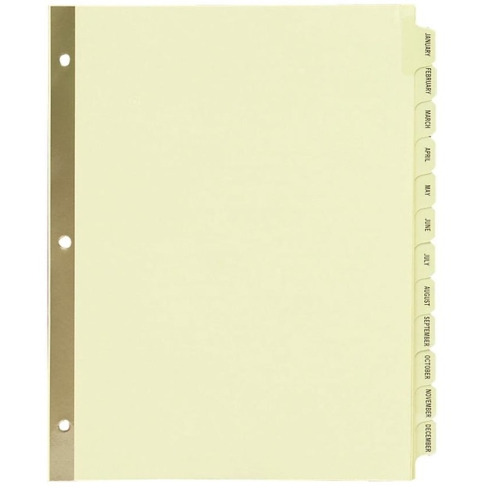 Avery Preprinted Laminated Tab Dividers, Gold Reinforced Binding Edge, Jan-Dec Tabs, 8 1/2in x 11in, 1 Set