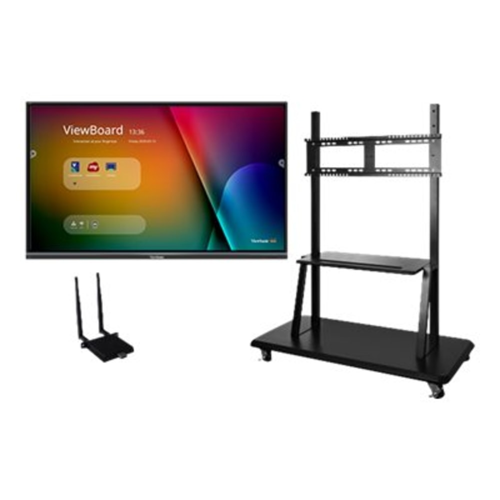 ViewSonic ViewBoard IFP8650-E2 Interactive Flat Panel Education Bundle with Trolley Cart - 86in Diagonal Class LED-backlit LCD display - interactive - with touchscreen (multi touch) - 4K UHD (2160p) 3840 x 2160