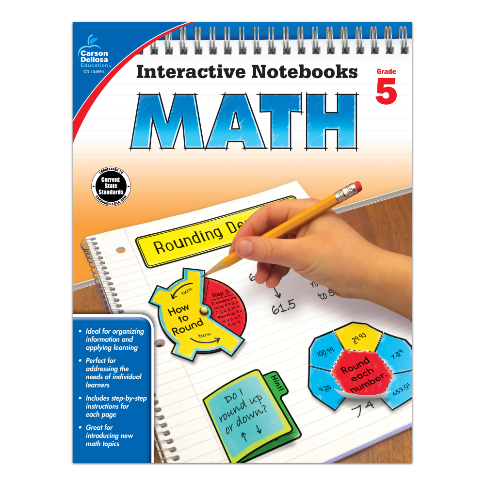 Carson-Dellosa Interactive Notebook For Math, Grade 5