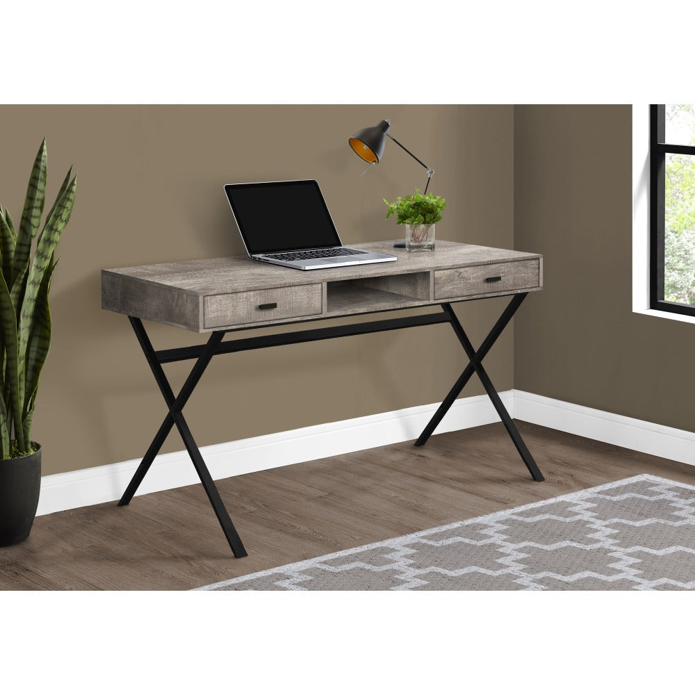 Monarch Specialties Bethany 48inW Computer Desk, Taupe/Black