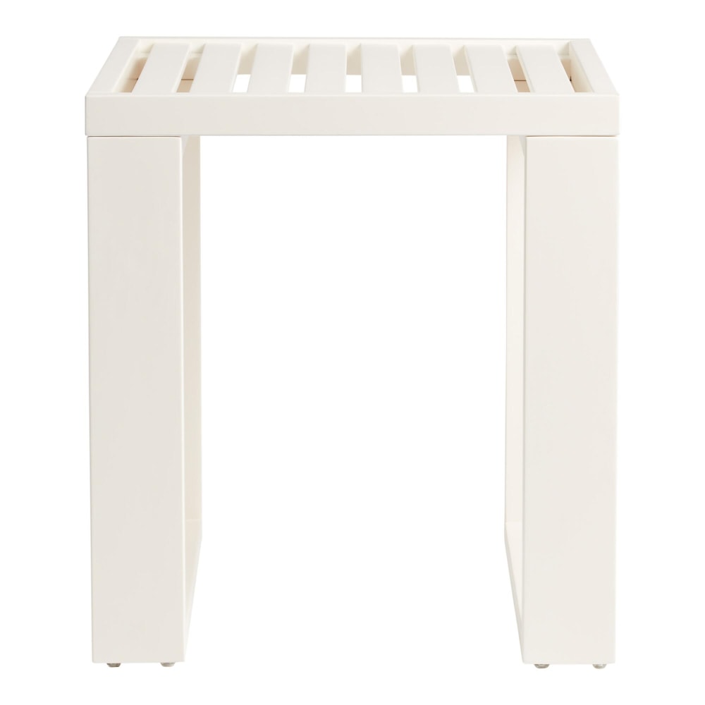 Linon Keir Wood Outdoor Furniture Side Table, 22inH x 20inW x 20inD, Antique White