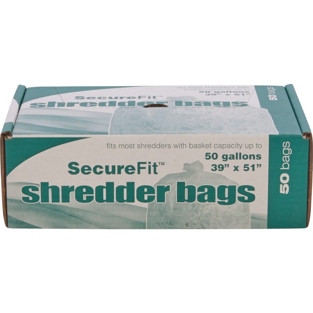 SKILCRAFT Shredder Bags, 39in x 51in, 50 Gallons, Clear, 25 Bags Per Roll, Set of 2 Rolls, (AbilityOne 8105-01-557-4976)