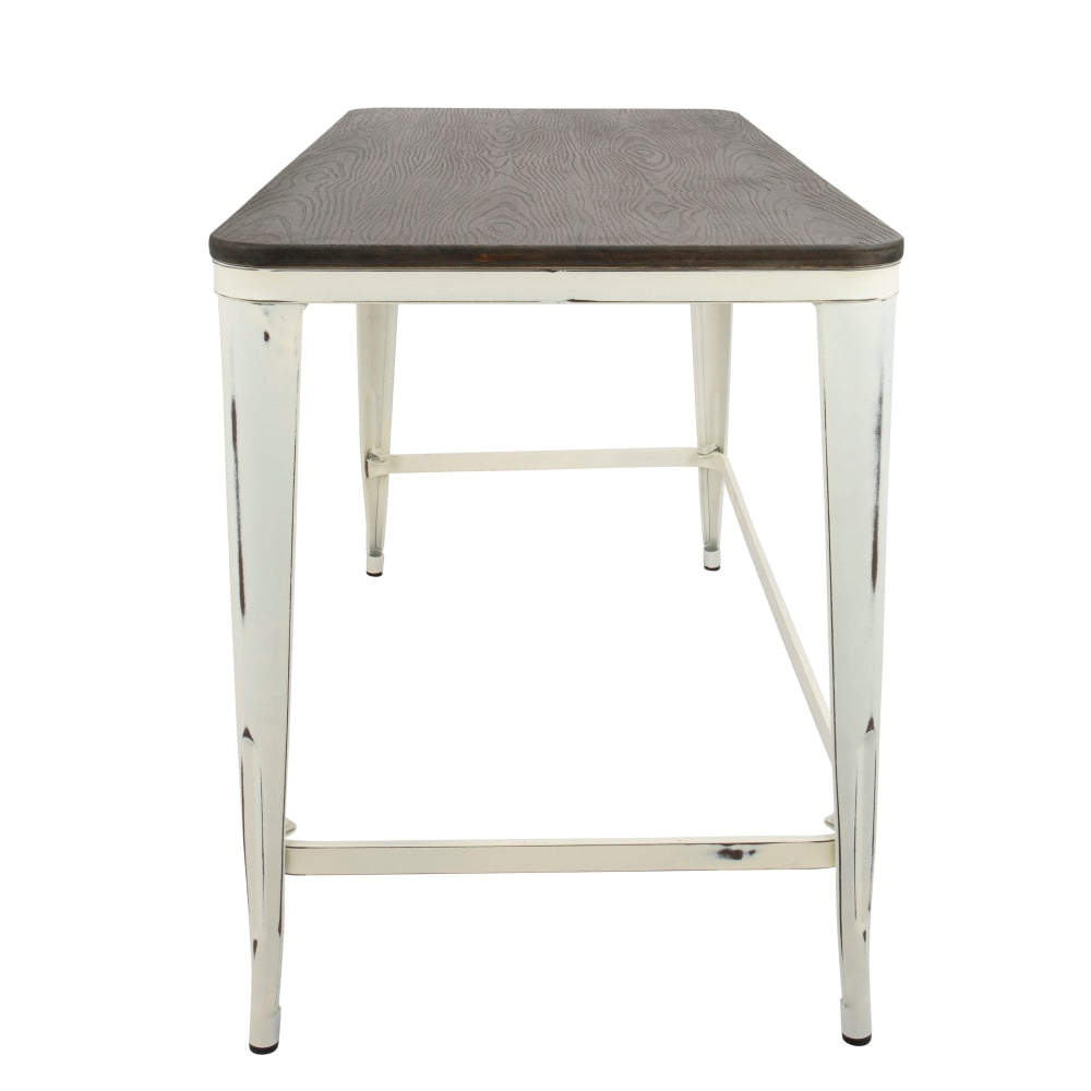 Lumisource Pia Industrial 48inW Writing Desk, Vintage Cream/Espresso