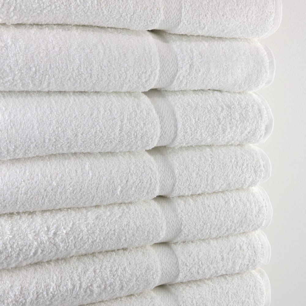 1888 Mills Crown Touch XL Bath Towels, 27in x 54in, White, Pack Of 36 Towels