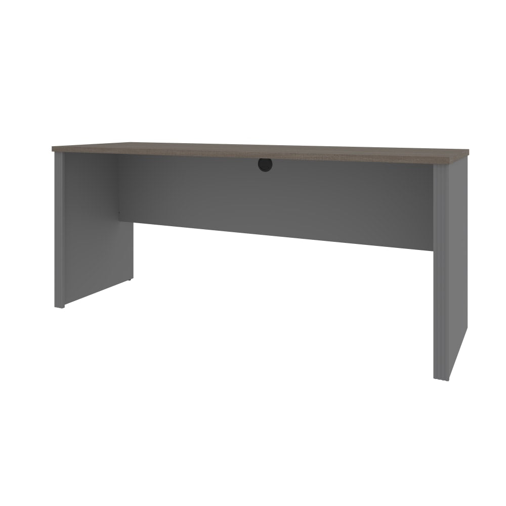 Bestar Prestige + 72inW Narrow Computer Desk Shell, Bark Gray/Slate