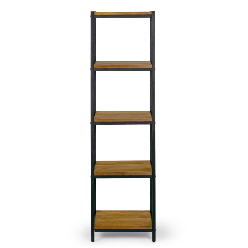 Glamour Home Ailis 58inH 5-Shelf Etagere Bookcase, Brown