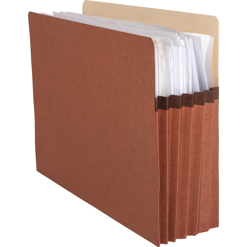 Business Source File Pocket, Letter Size, 8 1/2in x 11in, 1200 Sheet Capacity, 5 1/4in Expansion, Redrope Brown, Carton Of 50