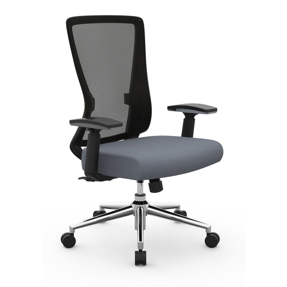 Realspace Levari Mesh/Vegan Leather Mid-Back Task Chair, Gray/Black, BIFMA Compliant