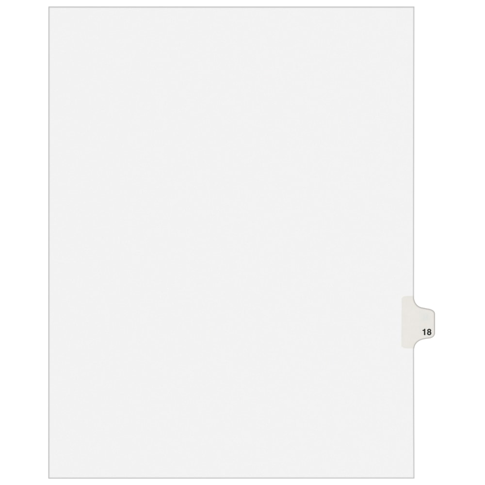 Avery Individual Legal Dividers Avery Style, Letter Size, Side Tab #18, White Dividers/White Tabs