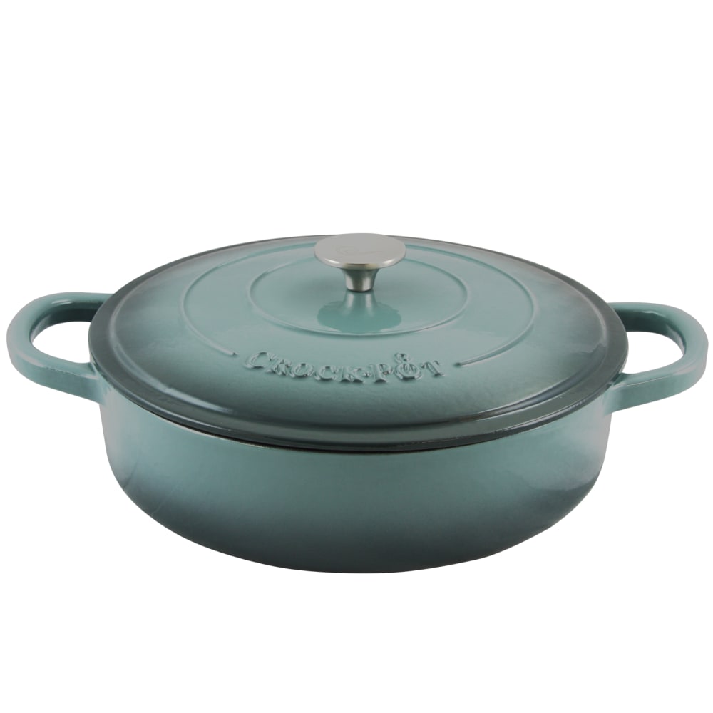 Crock-Pot Artisan Enameled 5-Quart Cast Iron Braiser Pan, Slate Gray