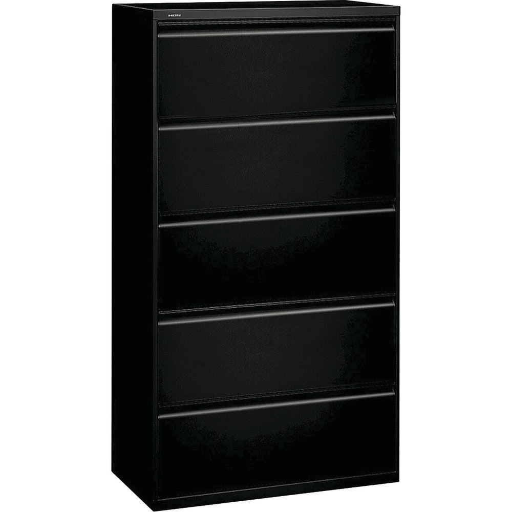 HON 36inW x 19-1/4inD Lateral 5-Drawer File Cabinet With Lock, Black