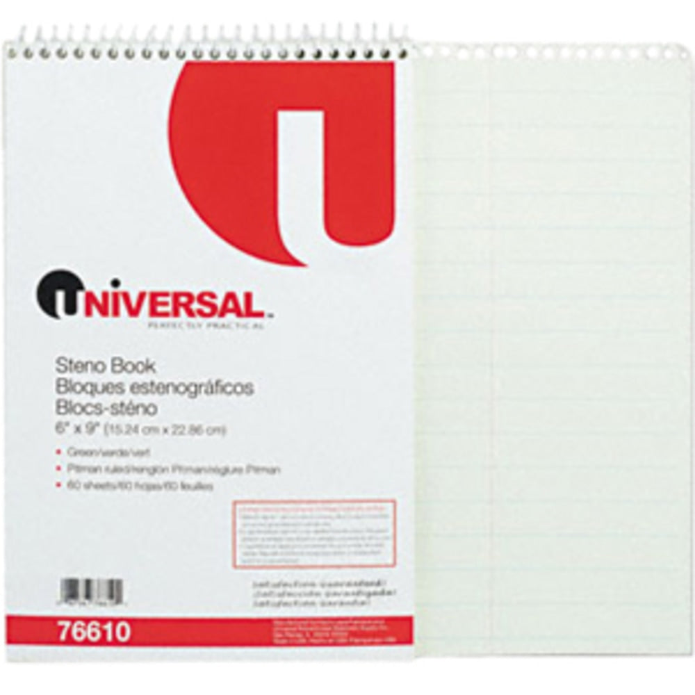 Universal Steno Book, 6in x 9in, Pitman Ruled, 60 Sheets, Red