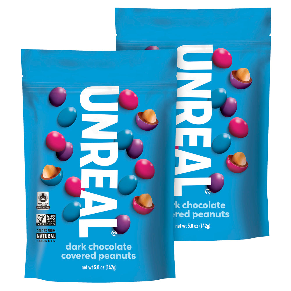 Unreal Dark Chocolate Peanut Gems, 5 Oz, Pack Of 2 Bags