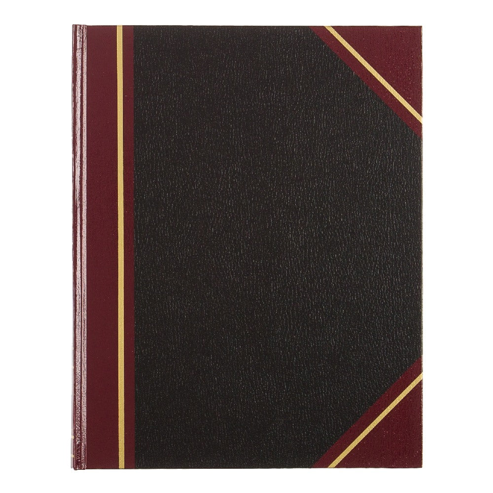 National 50% Recycled Black Texhide Record Book With Margin, 8 3/8in x 10 3/8in, 150 Pages