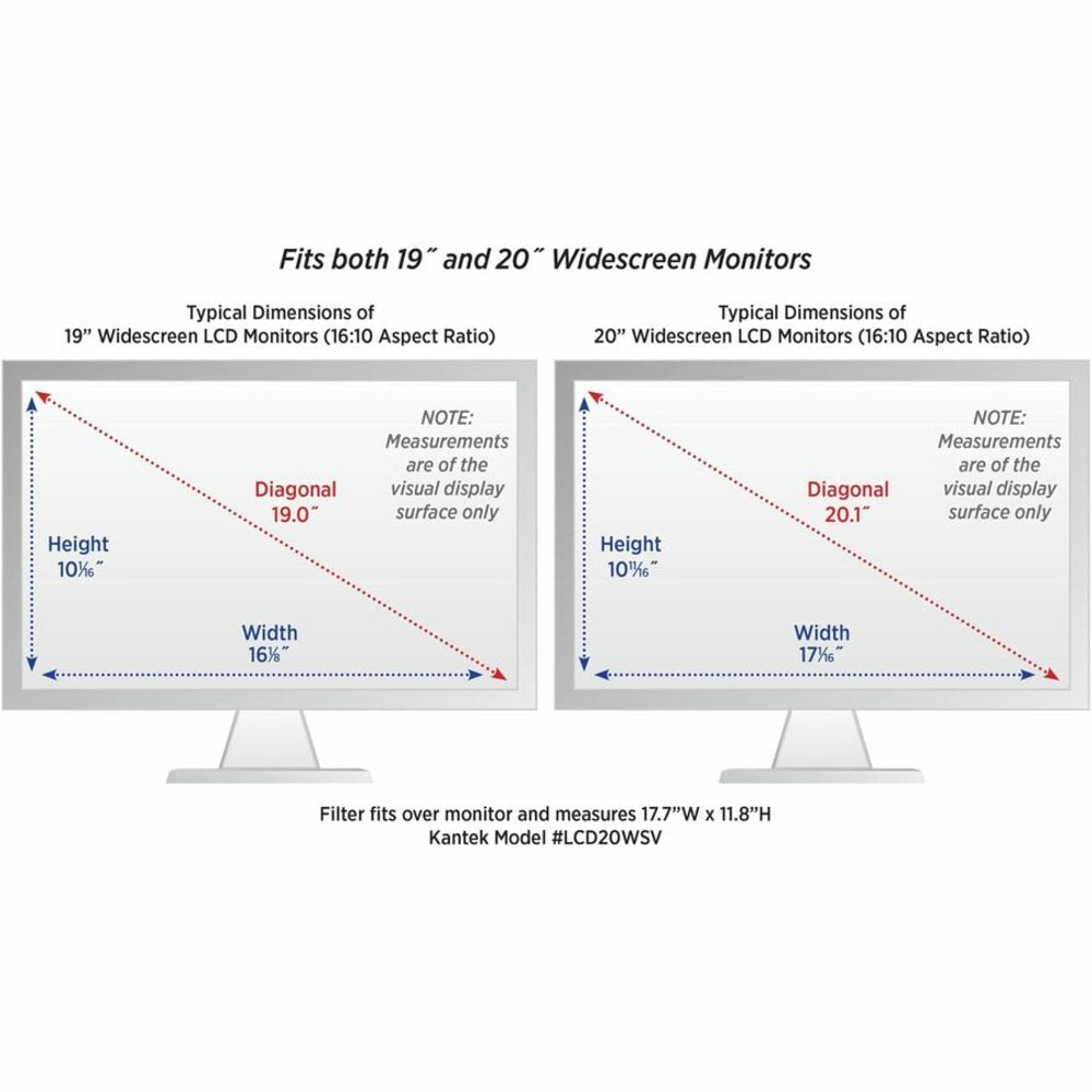 Kantek LCD Privacy Antiglare Wide-screen Filter Silver - For 20in Widescreen - Scratch Resistant - Anti-glare - 1