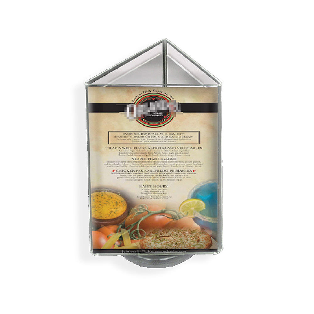 Azar Displays Acrylic Vertical 3-Sided Revolving Sign Holder, 8-1/2inH x 5-1/2inW x 5-1/2inD, Clear