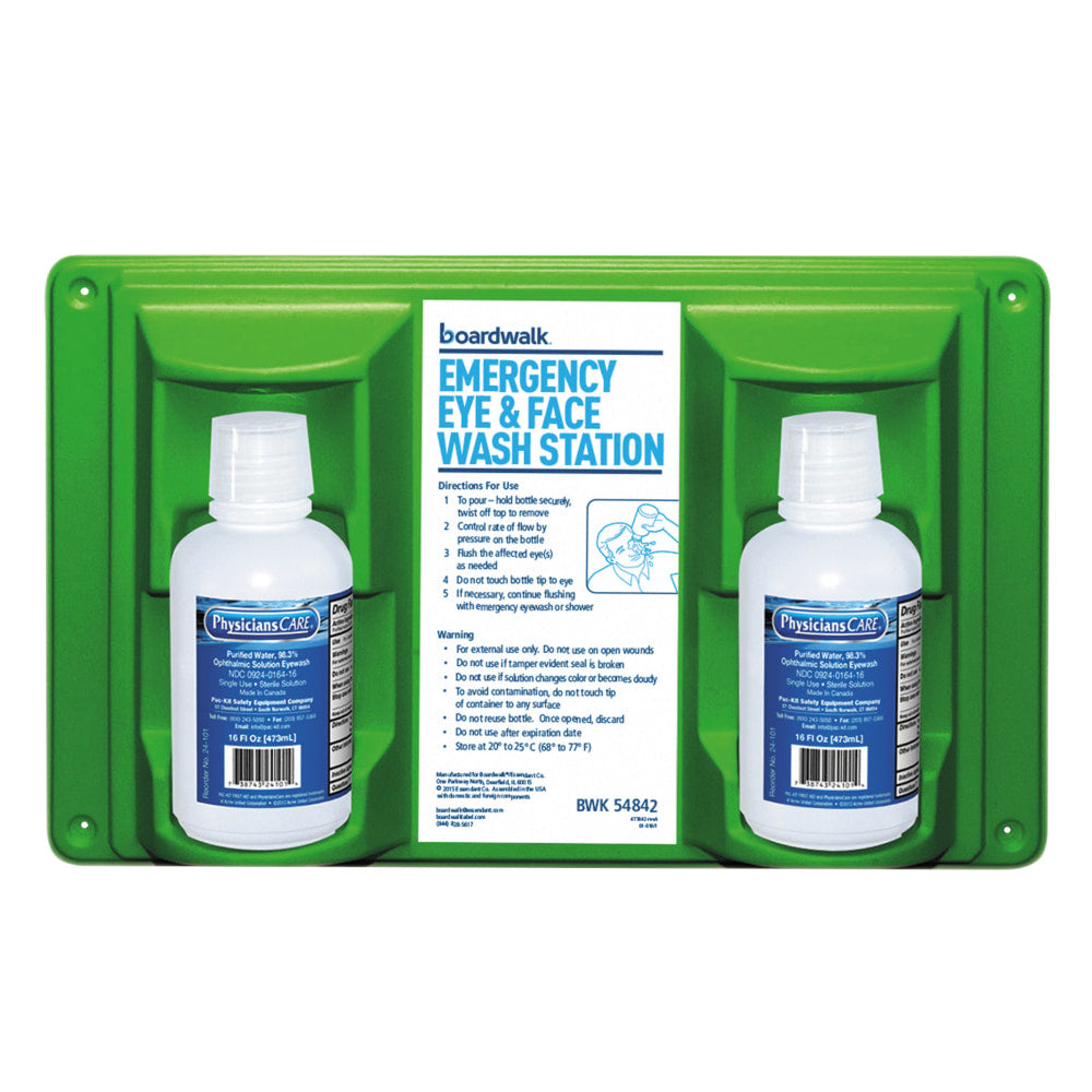 Boardwalk Emergency Eyewash Station, 16 Oz Bottles