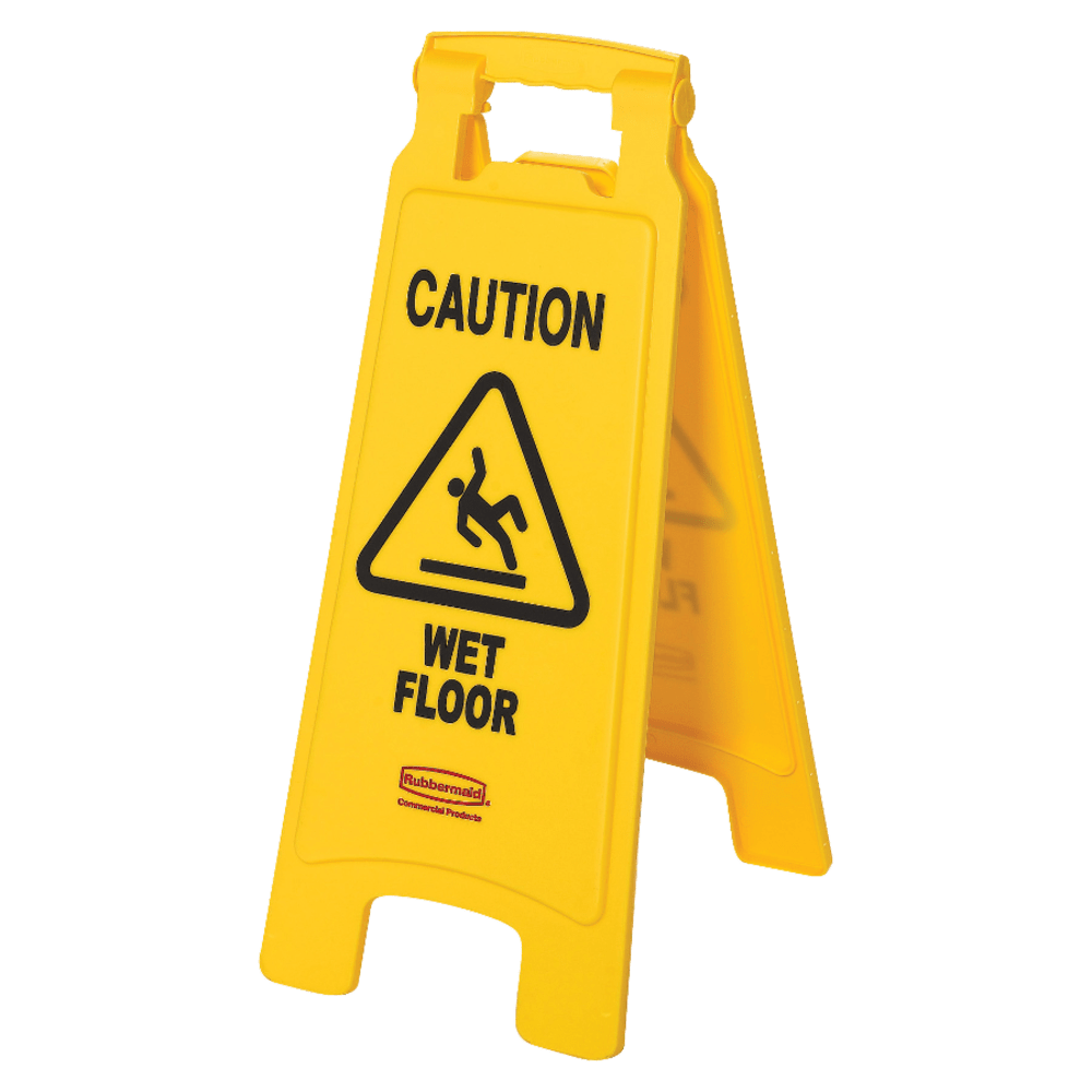 Rubbermaid Caution Wet Floor Safety Sign, 25in x 11in, Yellow