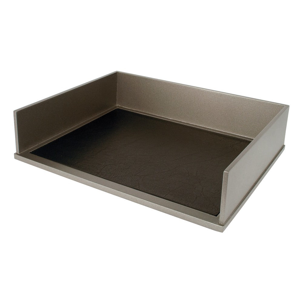 Victor Wood Classic Silver Collection Stacking Letter Tray, 3 1/16inH x 10 11/16inW x 13 7/16inD, Silver