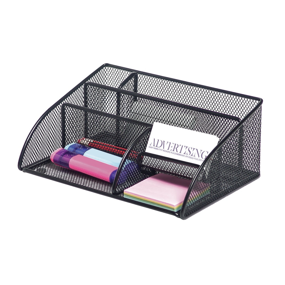 Office Depot Brand Mesh Angled Desk Organizer, Black