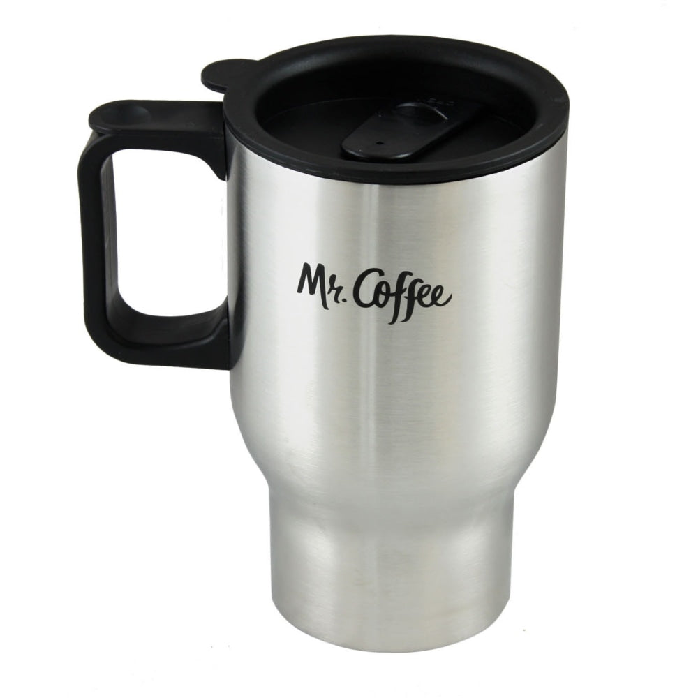 Mr. Coffee Expressway Travel Mug With Lid, 16 Oz, Stainless Steel