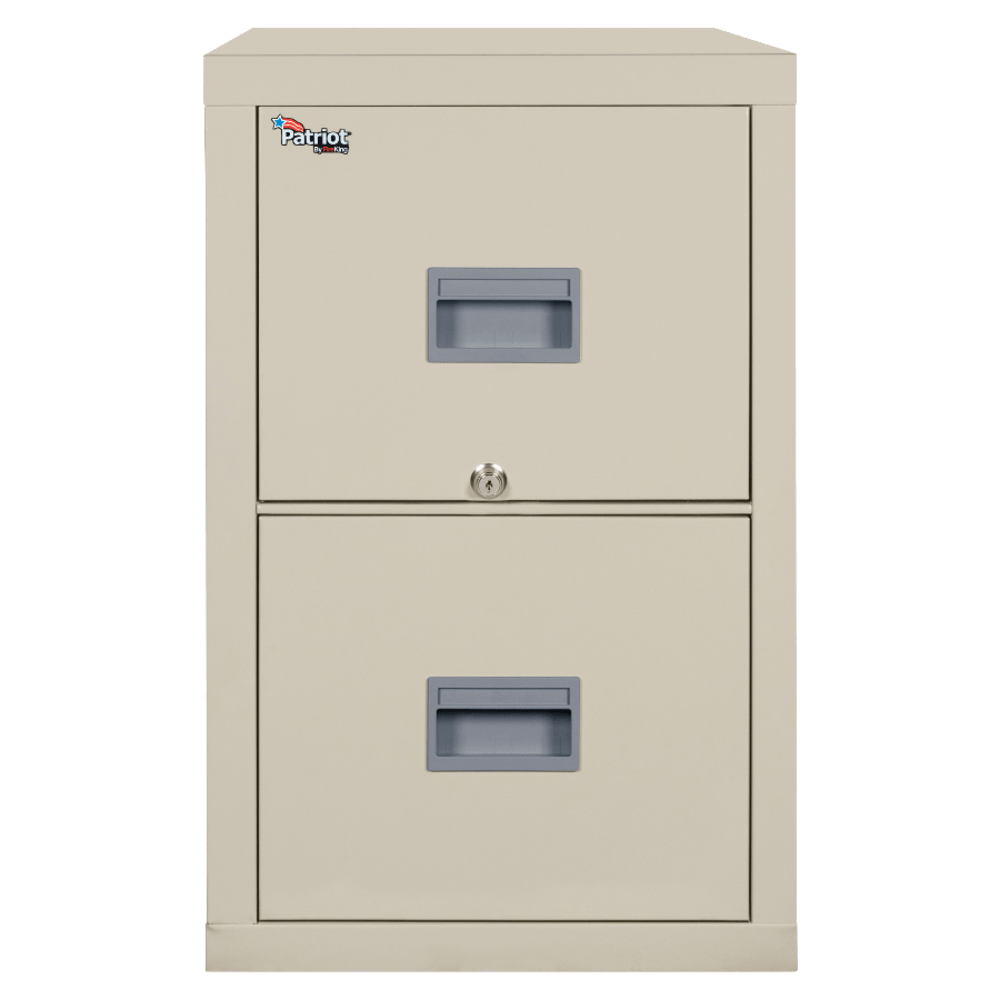 FireKing Patriot 31-5/8inD Vertical 2-Drawer Letter-Size Fireproof File Cabinet, Metal, Parchment, White Glove Delivery