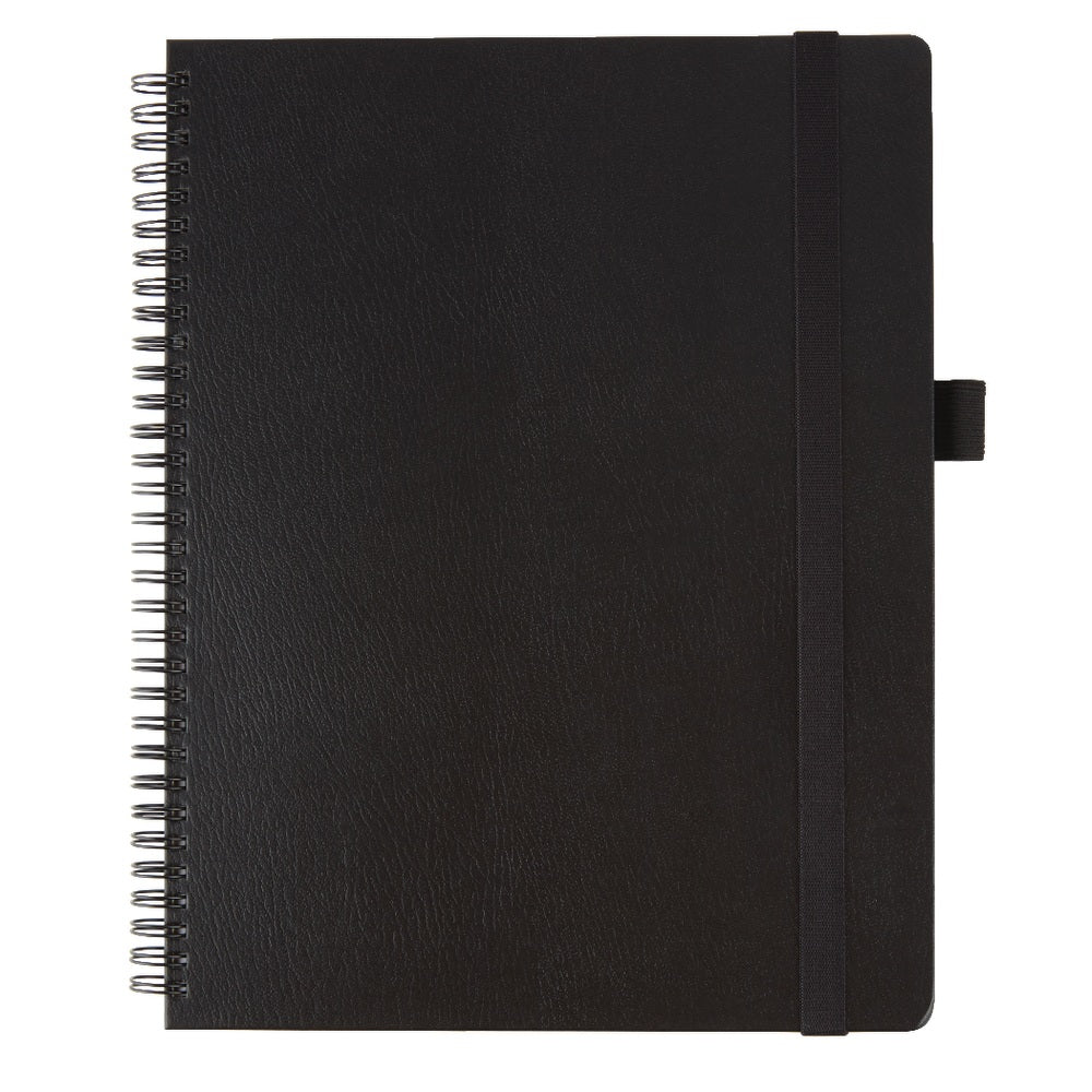 Office Depot Brand Hard Cover Premium Business Notebook, 8 1/2in x 11in, 1 Subject, Narrow Ruled, 120 Pages (60 Sheets), Black