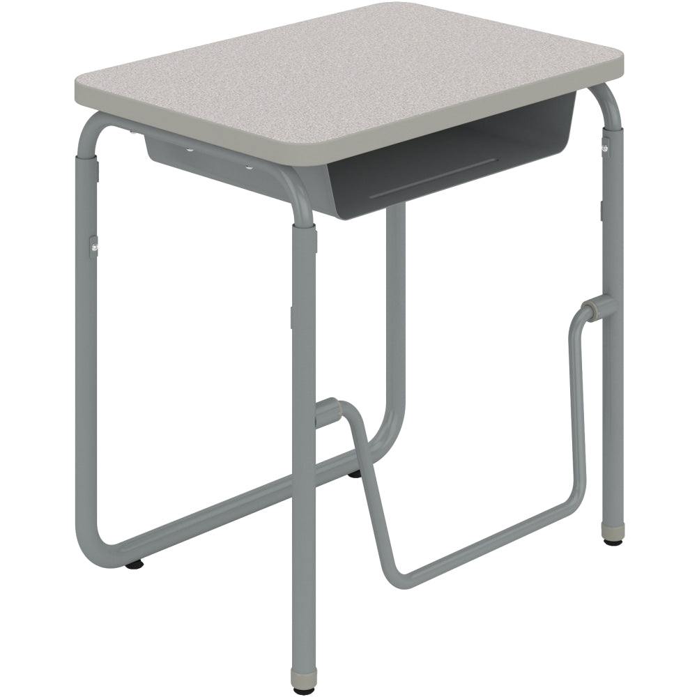 Safco AlphaBetter 2.0 Height-Adjustable Sit/Stand 28inW Student Desk With Book Box And Pendulum Bar, Gray