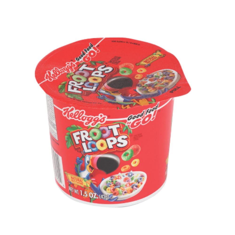 Kelloggs Froot Loops Cereal-In-A-Cup, 1.5 Oz., Pack Of 6