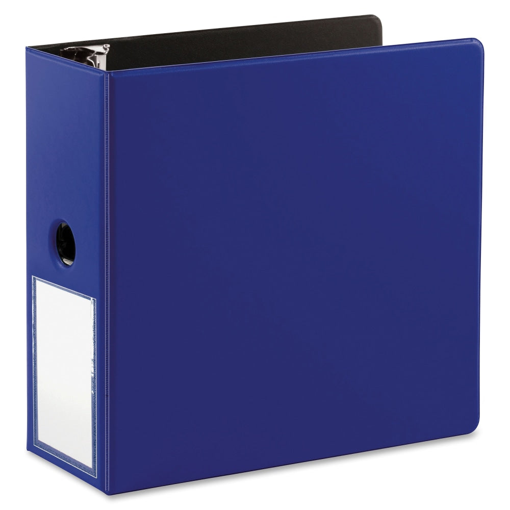 Business Source 3-Ring Binder, 5in Slant Rings, Navy