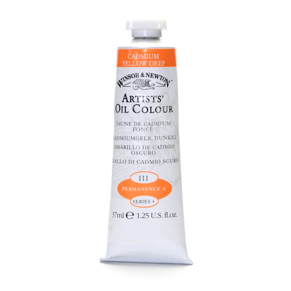 Winsor & Newton Artists Oil Colors, 37 mL, Cadmium Yellow Deep, 111