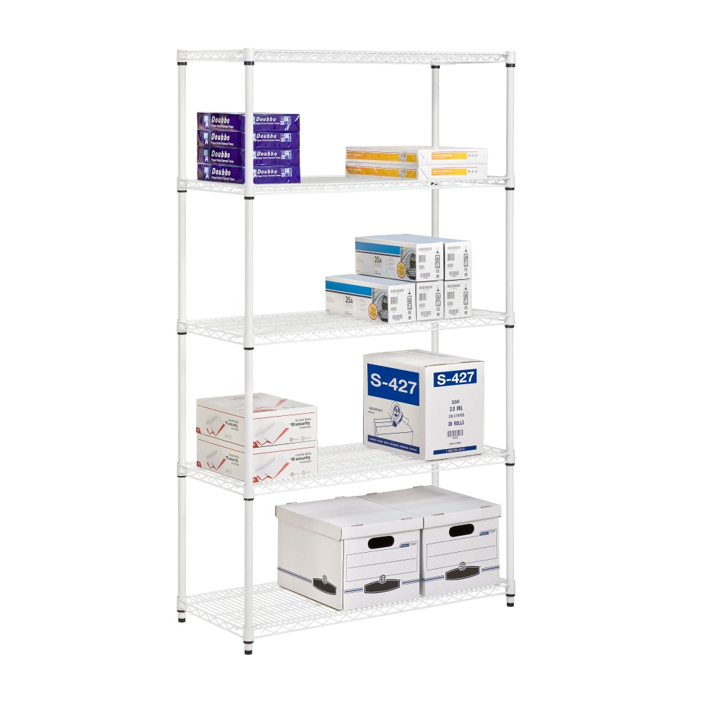 Honey-Can-Do Urban Steel Adjustable Shelving Unit, 5-Tiers, White