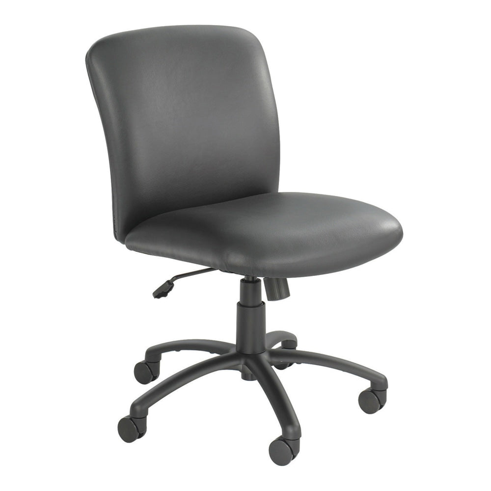 Safco Uber Big And Tall 24-Hour Mid-Back Chair, Black Frame, Black, Option Arms Sold Separately