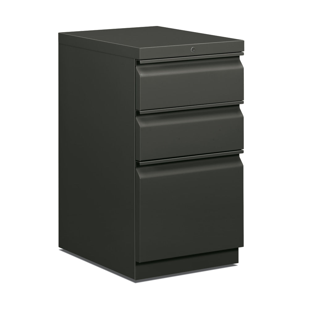 HON Efficiencies 19-7/8inD Vertical 3-Drawer Mobile Pedestal File Cabinet, Charcoal