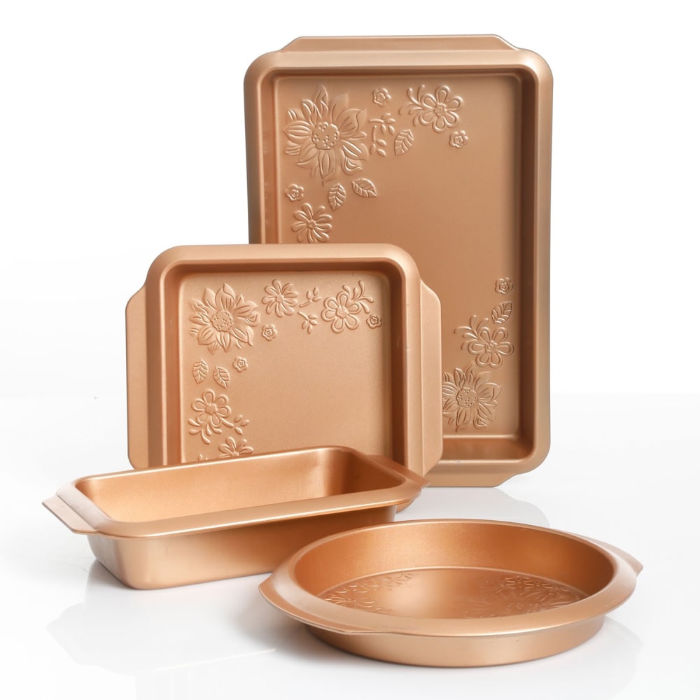 Gibson Home Richmond 4-Piece Non-Stick Steel Bakeware Set, Copper