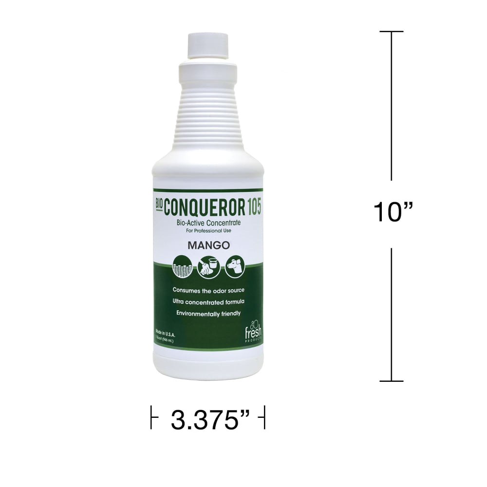 Fresh Products Bio Conqueror 105 Liquid Concentrate, Mango Scent, 1 Quart, Pack Of 12 Bottles