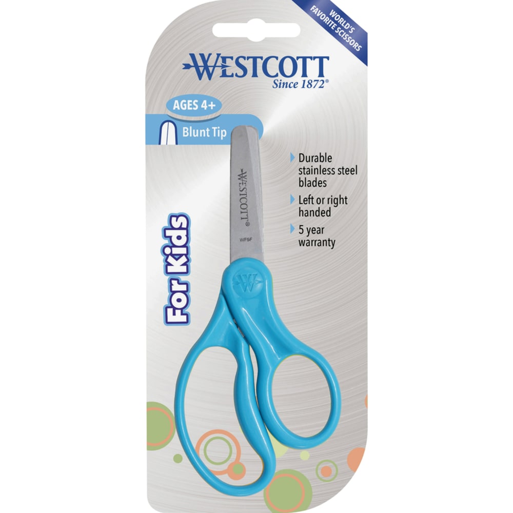 Westcott Blunt Tip 5in Kids Scissors - 5in Overall Length - Stainless Steel - Blunted Tip - Assorted - 30 / Pack