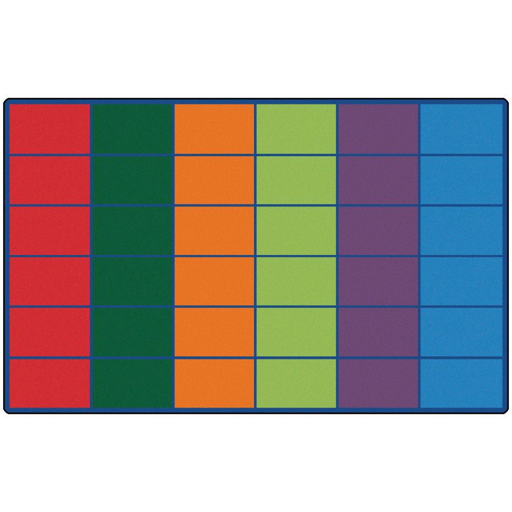 Carpets for Kids Premium Collection 36 Seat Colorful Rows Seating Rug, 8ft4in x 13ft4in, Multicolor