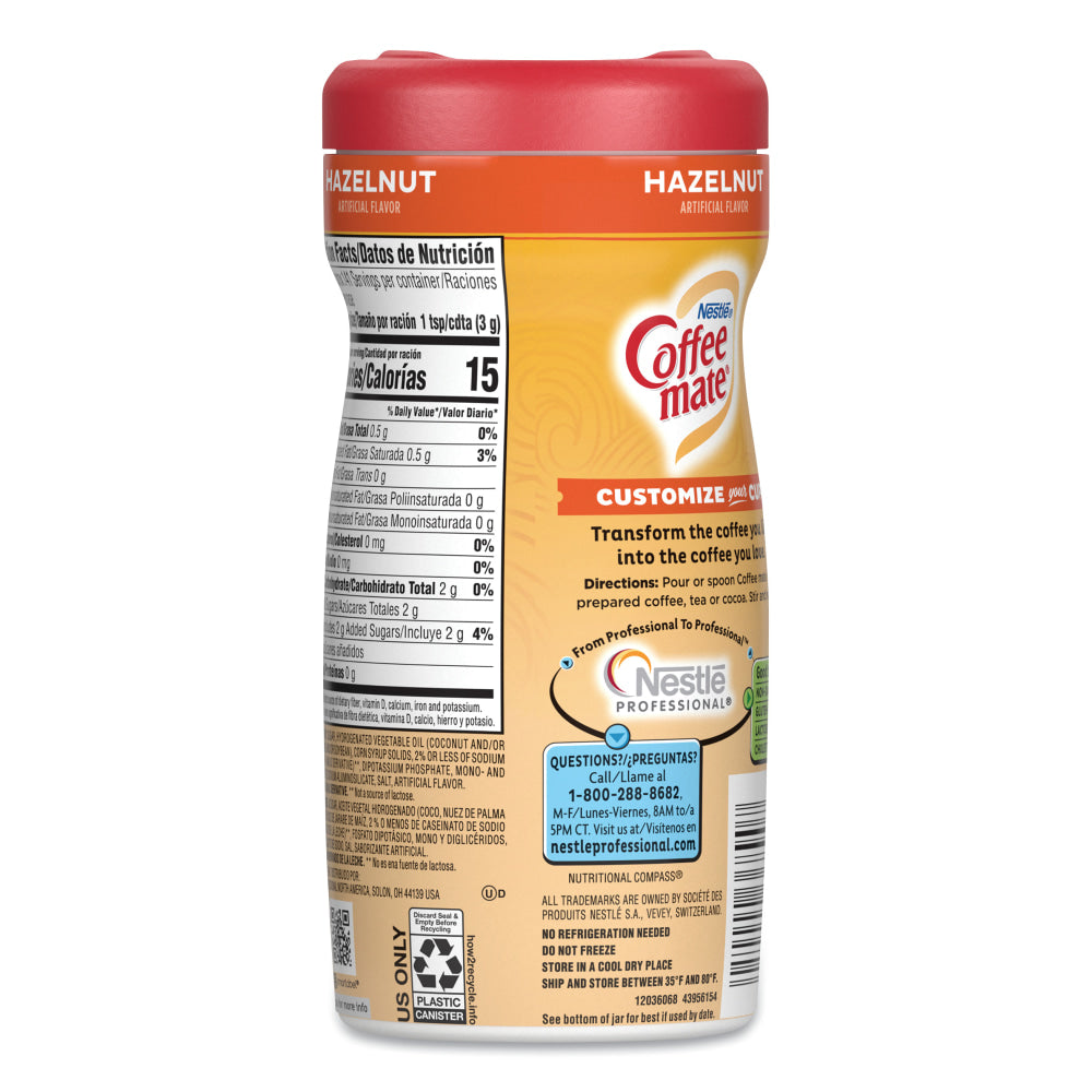 Nestle Coffee-mate Powdered Creamer Canister, Hazelnut, 15 Oz