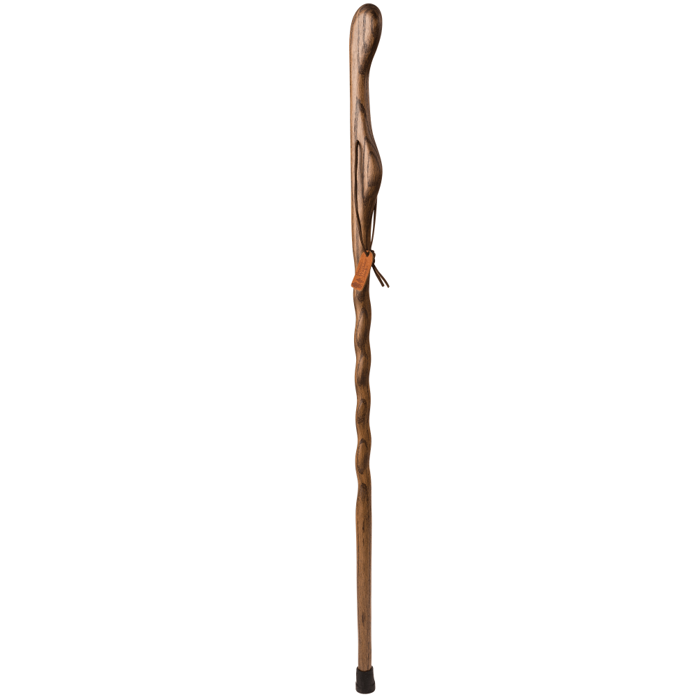 Brazos Walking Sticks Hitchhiker Twisted Oak Walking Stick, 58in, Brown