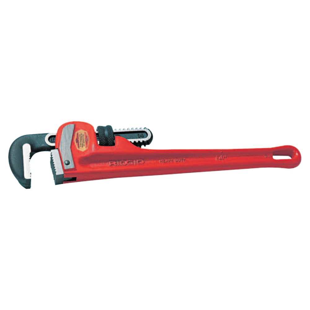 Heavy-Duty Straight Pipe Wrench, Steel Jaw, 8 in