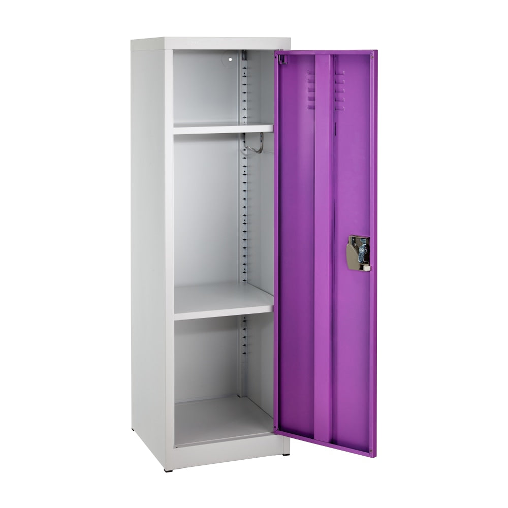 Alpine Kids' 1-Tier Steel Locker, 48inH x 15inW x 15inD, Purple