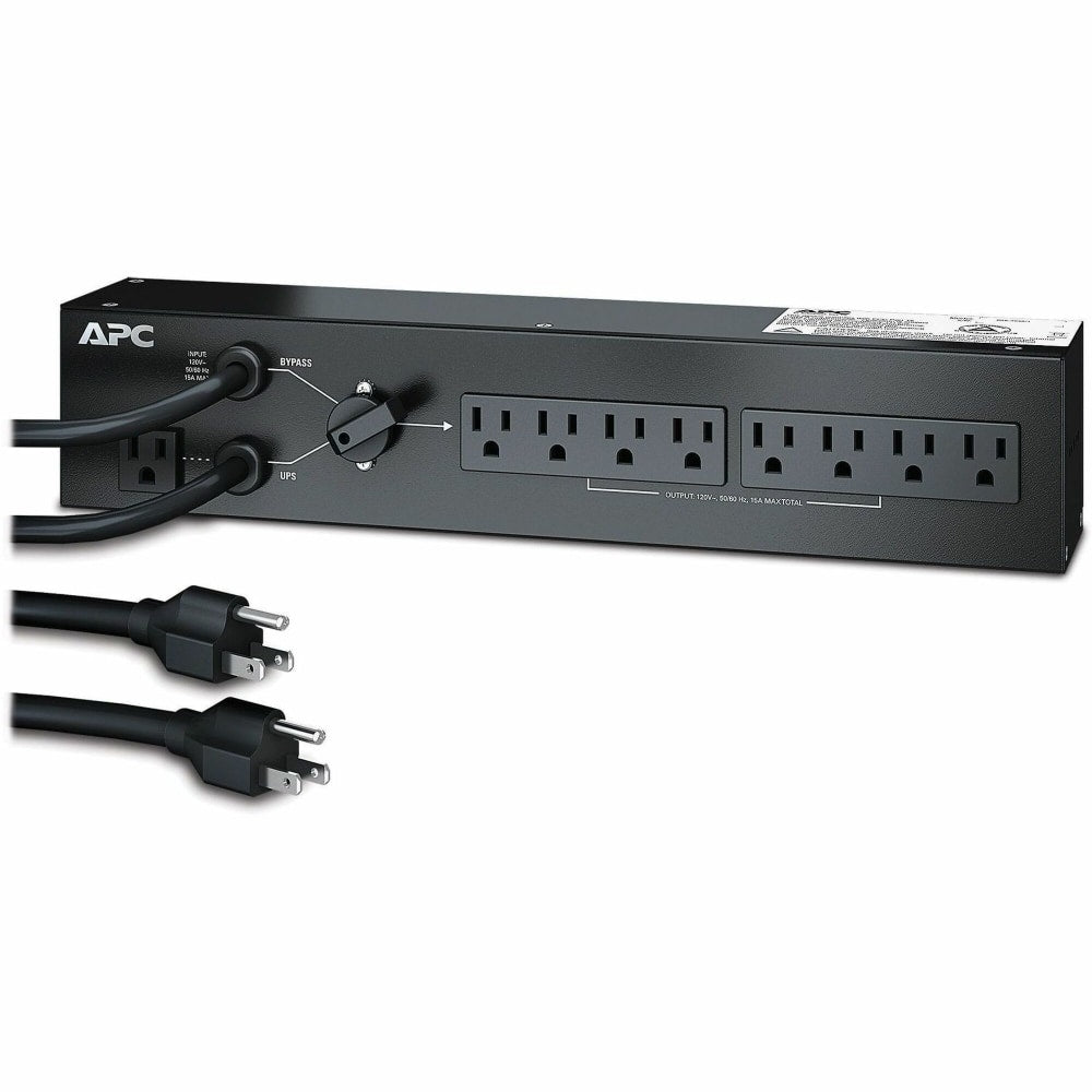 APC by Schneider Electric 8-Outlets 1.5kVA PDU - NEMA 5-15P - 8 x NEMA 5-15R - 1500 W - 8 ft Cord Length - Rack-mountable