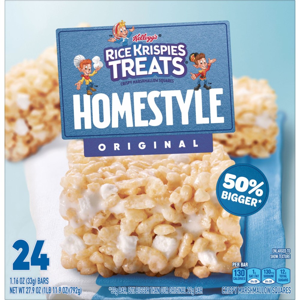 Kelloggs Homestyle Rice Krispie Treats, 1.16 Oz, Box Of 24 Treats