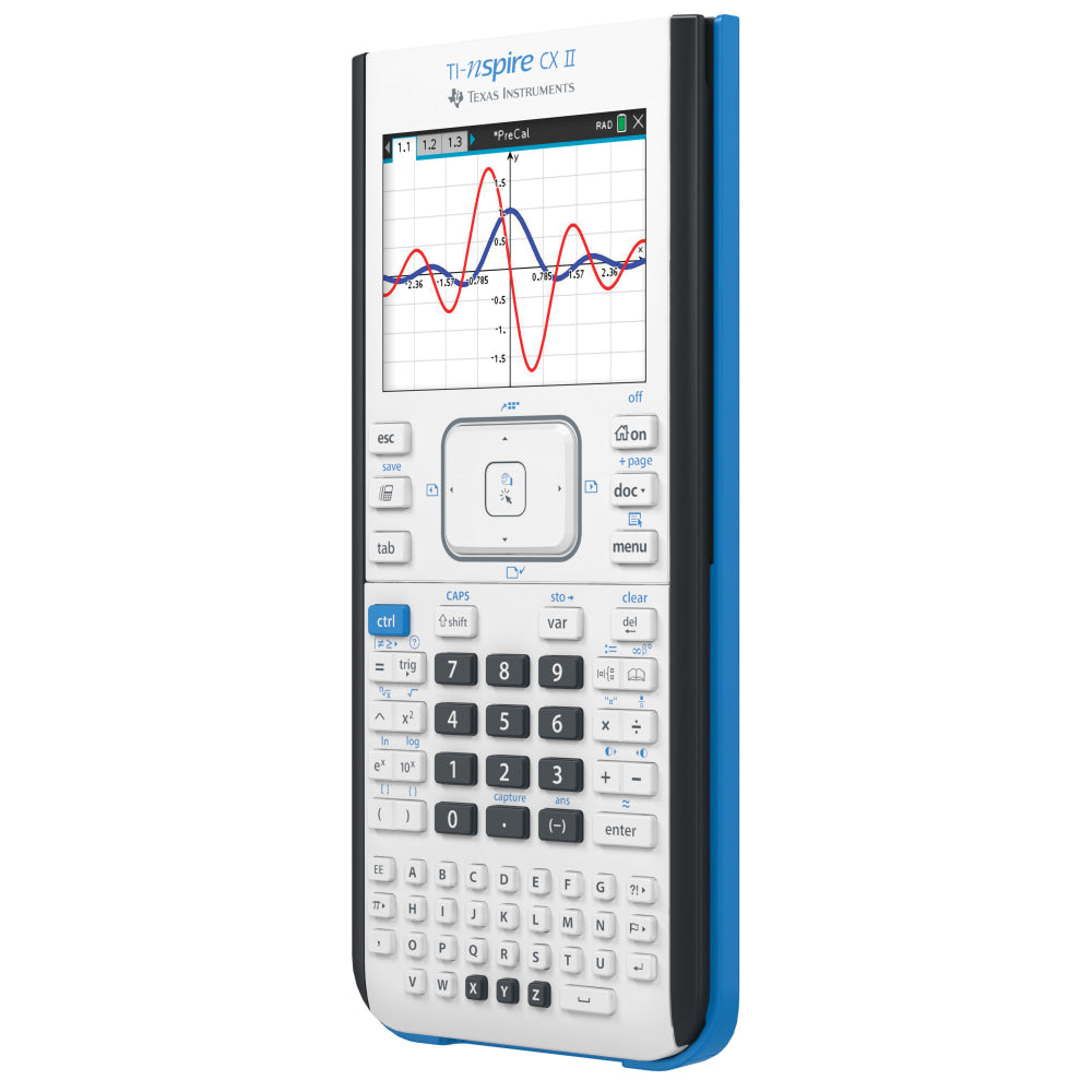 Texas Instruments Nspire CX II CAS Graphing Calculator - Rechargeable, Computer Algebra System (CAS) - Battery Powered - 2in x 7.3in x 11.8in - Gray - 1 Each